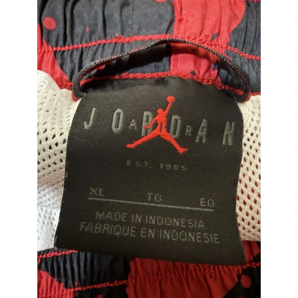 Jordan Jumpman Men's Swim Trunks Shorts Red Black Geometric Size XL Mesh -Run Sm